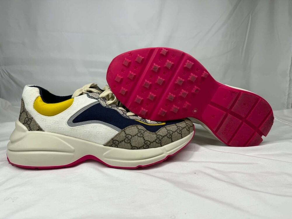 Men's Size 12.5 Gucci Rython Patch Work GG Web SPB-JB 366630